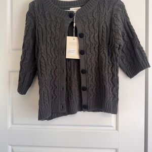 Bohme Charcoal Cable Knit Cardigan